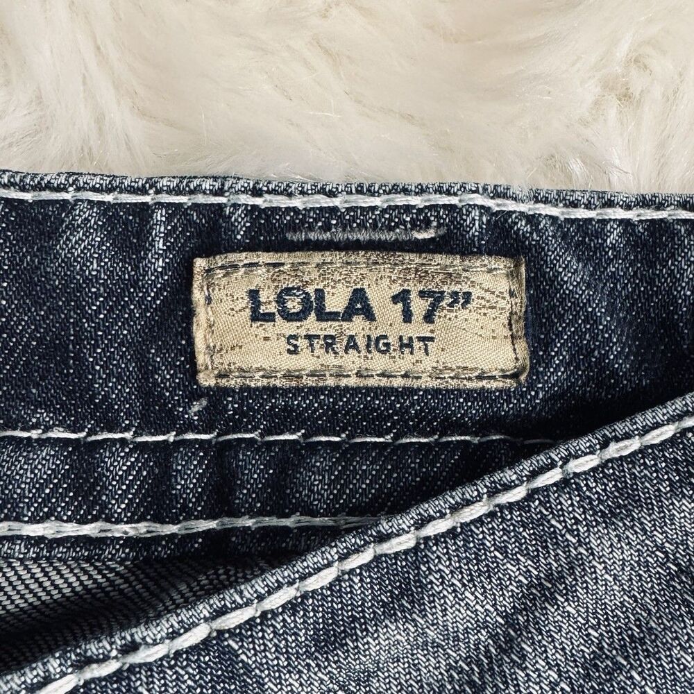 Silver Jeans Lola 17” Straight 32 (34x29) Altered Blue Distressed Denim Womens - Picture 5 of 11